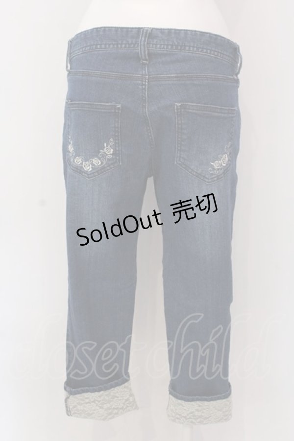 画像3: axes femme / フラワーパールレースストレッチデニムパンツ L インディゴ O-25-02-28-001-AX-PA-IG-OS (3)