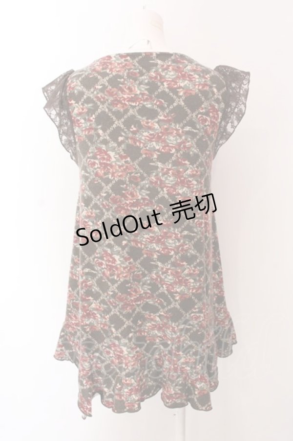 画像4: axes femme / 起毛ローズ柄チュニック M ブラウン O-25-02-28-082-AX-TO-OW-OS (4)