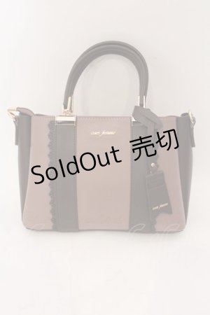 画像: axes femme / タグチャーム付き配色バッグ  ピンク×ブラウン O-25-02-28-099-AX-BG-OW-OS