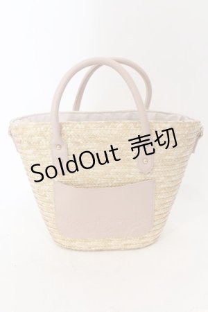 画像: axes femme / バラ型押しポケットかごバッグ  ナチュラル×ピンク O-25-02-28-100-AX-BG-OW-OS