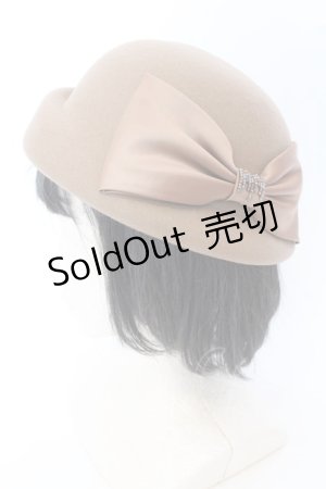 画像: axes femme / リボン付ウールフェルトハット 57.5ｃｍ モカ O-25-02-28-105-AX-AC-OW-OS