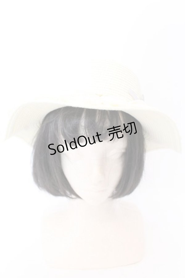 画像2: axes femme / 巻き薔薇レース雑材カンカン帽 57ｃｎ キナリ O-25-02-28-108-AX-AC-OW-OS (2)