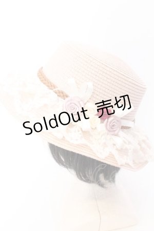 画像: axes femme / 巻き薔薇レース雑材カンカン帽 57ｃｍ ピンク O-25-02-28-109-AX-AC-OW-OS