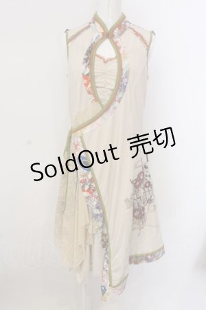 画像: Ozz oneste / チャイナカシュクールワンピース  クリーム O-25-02-28-018-OO-OP-IG-OS