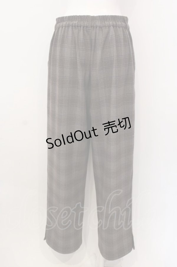 画像3: axes femme / 裾釦起毛チェックワイドパンツ L ブラウン O-25-02-28-025-AX-PA-IG-OS (3)