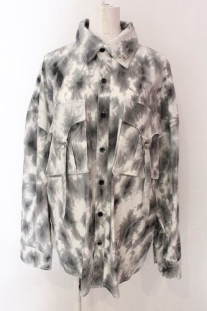 画像: REFLEM / オーバームラ染めシャツ  ホワイト×グレー×ブラック O-25-03-06-021-PU-BL-IG-OS