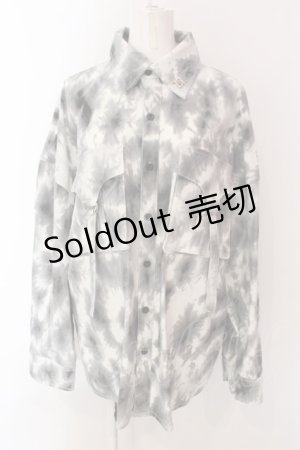 画像: REFLEM / オーバームラ染めシャツ  ホワイト×グレー×ブラック O-25-03-06-021-PU-BL-IG-ZY