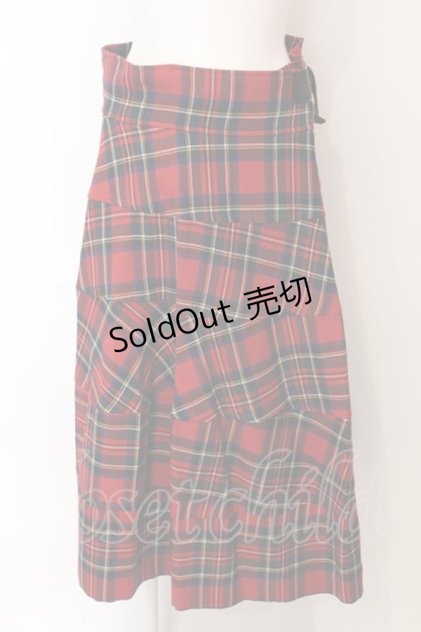 画像1: Jane Marple Dans Le Salon / タータンチェック巻きスカート M アカ O-25-03-06-023-JM-SK-IG-ZT005 (1)