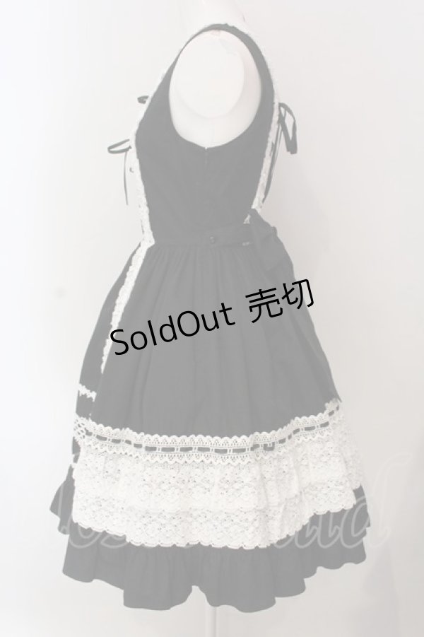 画像4: BABY,THE STARS SHINE BRIGHT / レースフリルジャンパースカート  クロ×シロ O-25-03-06-005-BA-OP-OW-OS (4)