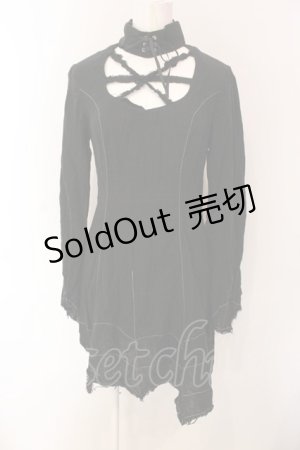 画像: PEACE NOW / ステッチ配色胸開きガーゼワンピース M ブラック O-25-03-06-050-PU-OP-OW-OS