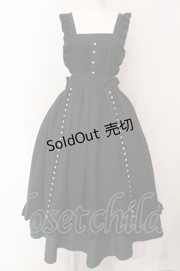 画像1: Amavel / Dark Chember Maidロングエプロンジャンパースカート  クロ×グリーン O-25-03-06-054-CA-SK-IG-OS (1)