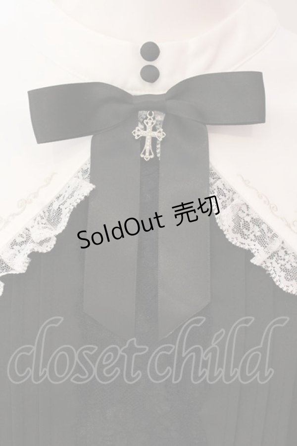 画像2: axes femme POETIQUE / クロス刺繍シスターブラウス M クロ×シロ O-25-03-06-062-AX-BL-IG-OS (2)