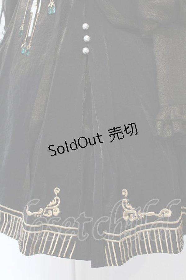 画像4: Lolita原創工作室（海外ロリィタ） / チャイナボタンAラインワピース L ブラック×ゴールド O-25-03-06-008-LO-OP-IG-ZS (4)