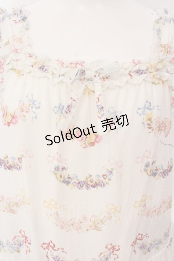 画像2: PINK HOUSE / le langage des fleurs ptミディワンピース  シロ×ラベンダー O-25-03-06-013-LO-OP-IG-OS (2)