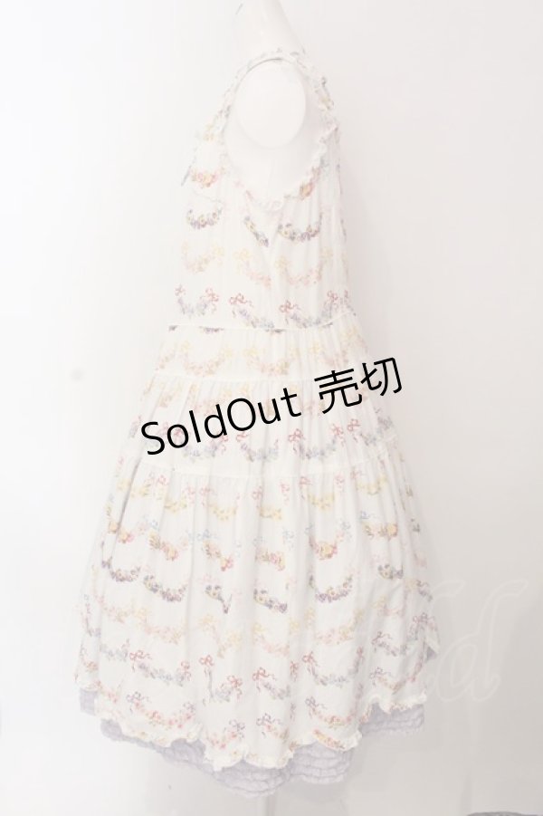 画像4: PINK HOUSE / le langage des fleurs ptミディワンピース  シロ×ラベンダー O-25-03-06-013-LO-OP-IG-OS (4)