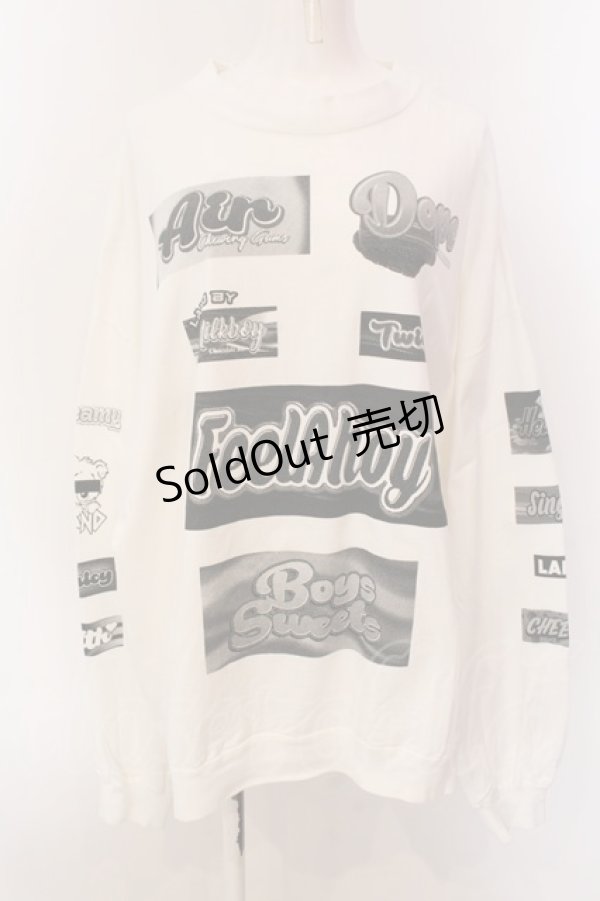 画像1: LAND by MILK BOY / CANDY LOGO L.S. TEE Tシャツ  ホワイト O-25-03-08-029-PU-TS-IG-ZT009 (1)