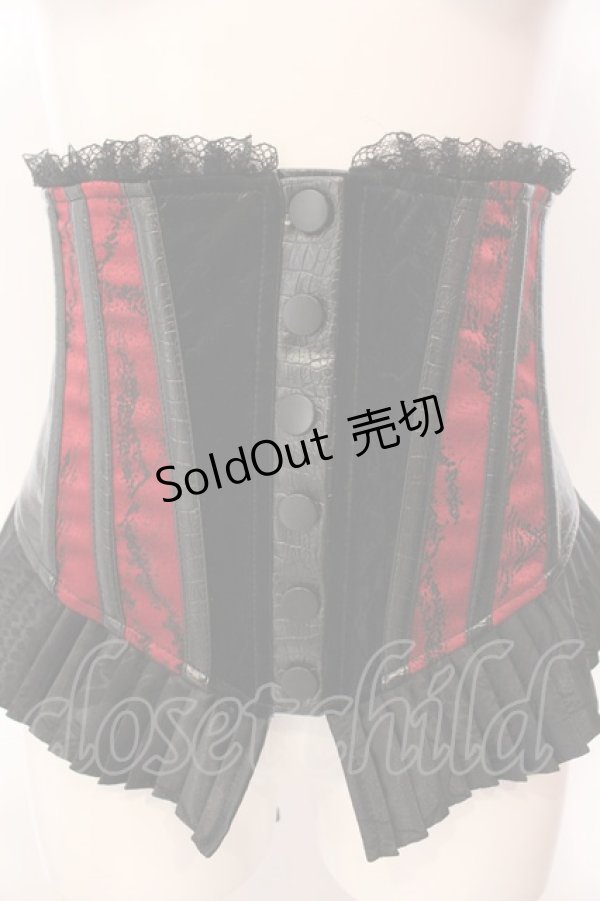 画像2: Qutie Frash / 後ろ編み上げコルセット  レッド×ブラック O-25-03-08-040-QU-TO-OW-ZT075 (2)