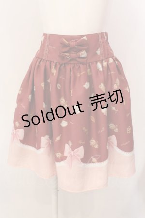 画像: LIZ LISA / LIZ LISA×魔法少女まどかマギカ クッキーリボン柄パネルスカート  アカ O-25-03-08-043-LO-SK-OW-OS