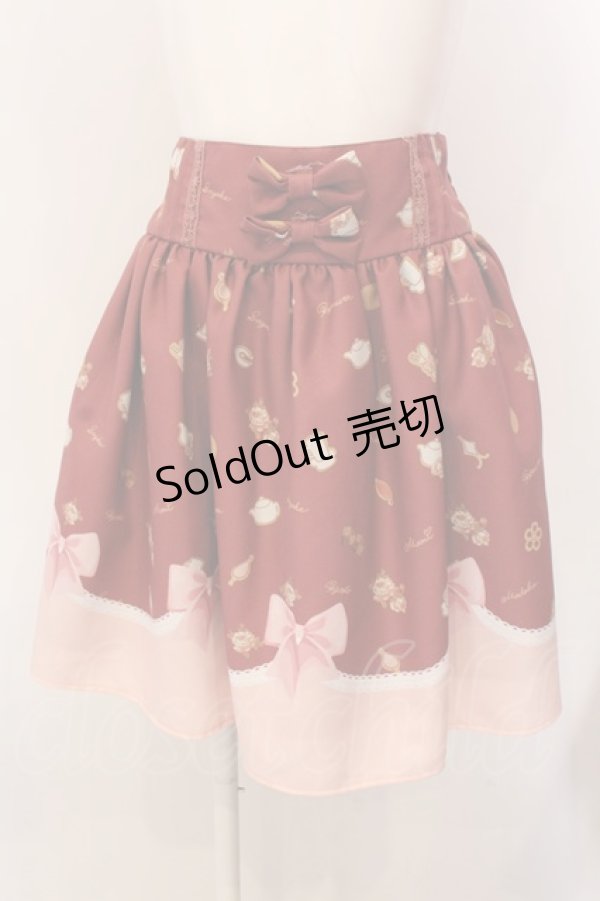 画像1: LIZ LISA / LIZ LISA×魔法少女まどかマギカ クッキーリボン柄パネルスカート  アカ O-25-03-08-043-LO-SK-OW-OS (1)