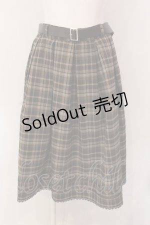 画像: axes femme / ベルト付ボックスタックスカート M ブラウン O-25-03-08-050-AX-SK-IG-OS