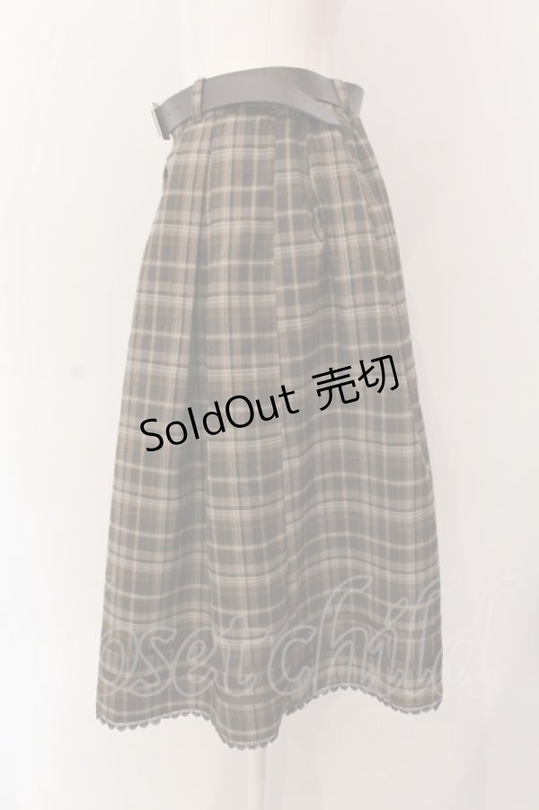 画像2: axes femme / ベルト付ボックスタックスカート M ブラウン O-25-03-08-050-AX-SK-IG-OS (2)