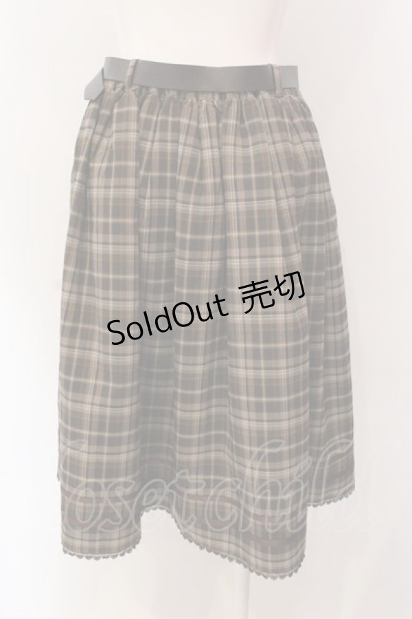 画像3: axes femme / ベルト付ボックスタックスカート M ブラウン O-25-03-08-050-AX-SK-IG-OS (3)