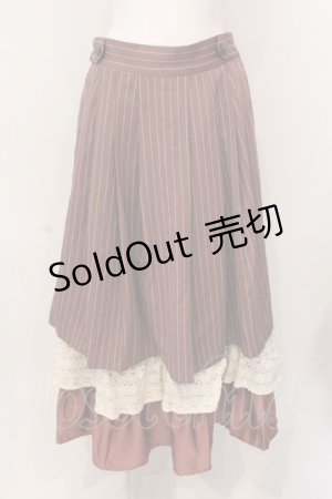画像: axes femme POETIQUE / 異素材ティアードフリルスカート M ピンクベージュ O-25-03-08-051-AX-SK-IG-OS