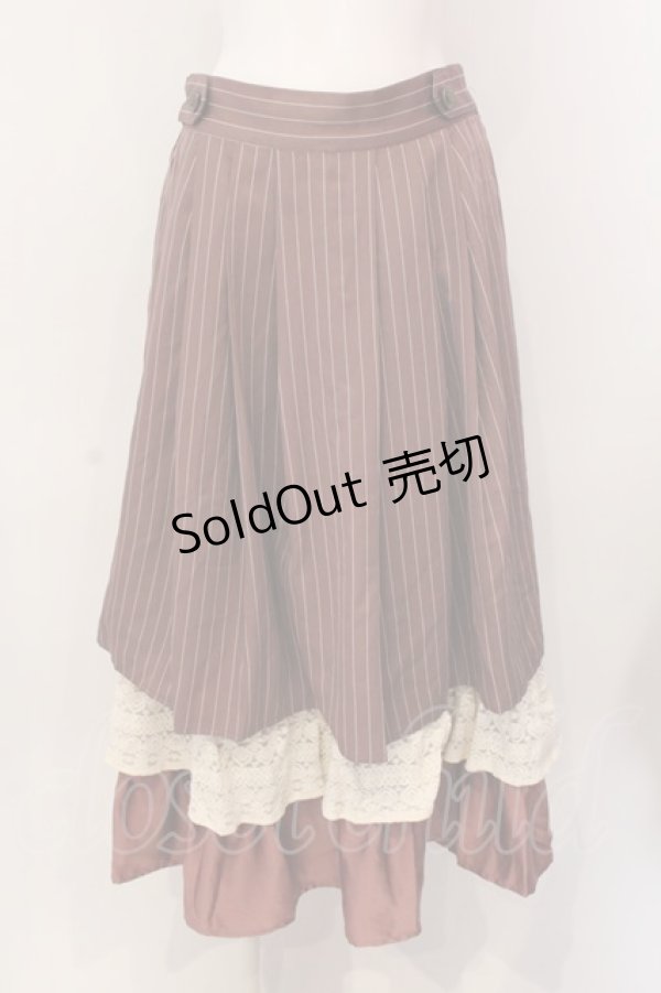 画像1: axes femme POETIQUE / 異素材ティアードフリルスカート M ピンクベージュ O-25-03-08-051-AX-SK-IG-OS (1)