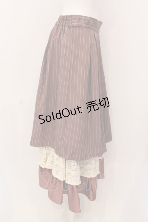 画像2: axes femme POETIQUE / 異素材ティアードフリルスカート M ピンクベージュ O-25-03-08-051-AX-SK-IG-OS (2)