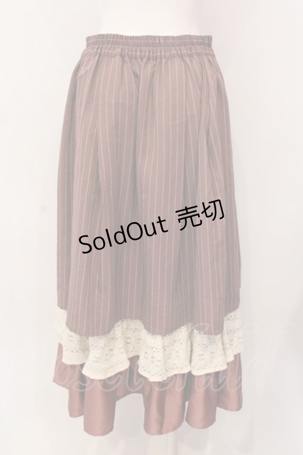画像3: axes femme POETIQUE / 異素材ティアードフリルスカート M ピンクベージュ O-25-03-08-051-AX-SK-IG-OS (3)