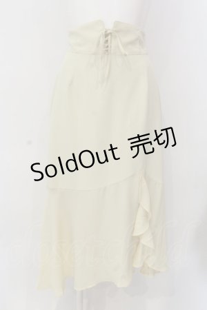 画像: an another angelus / フロントレースアップ異素材切替スカート  イエロー O-25-03-08-057-CA-SK-IG-OS