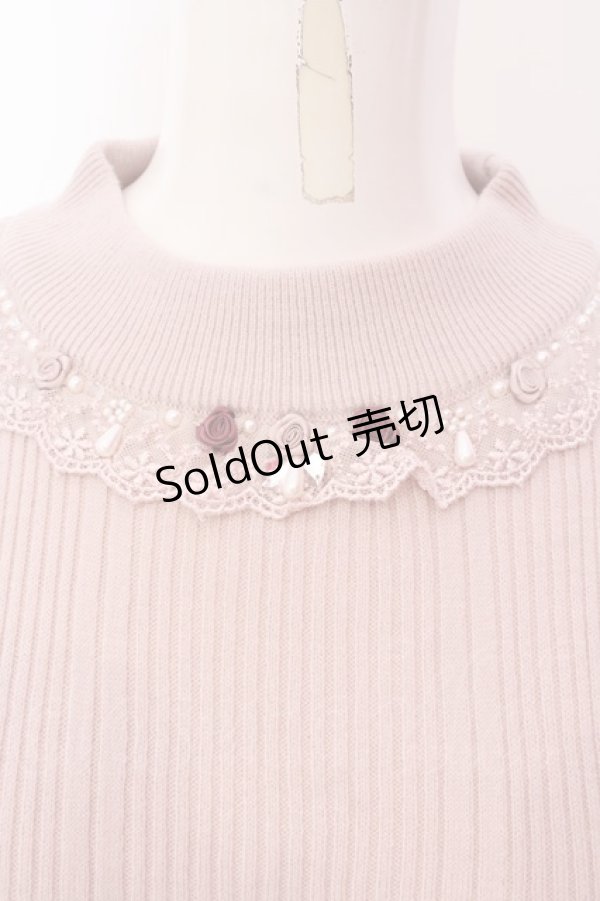 画像2: axes femme / バラボトルネックリブプルオーバー F ピンク O-25-03-08-058-AX-TO-OW-OS (2)