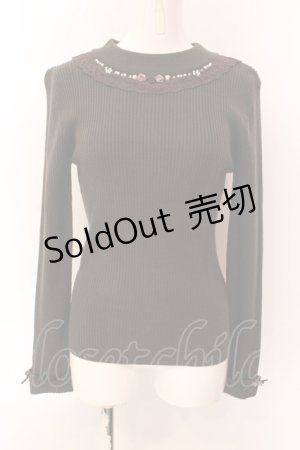 画像: axes femme / 薔薇モチーフボトルネックプルオーバー M モカ O-25-03-08-061-AX-TO-OW-OS