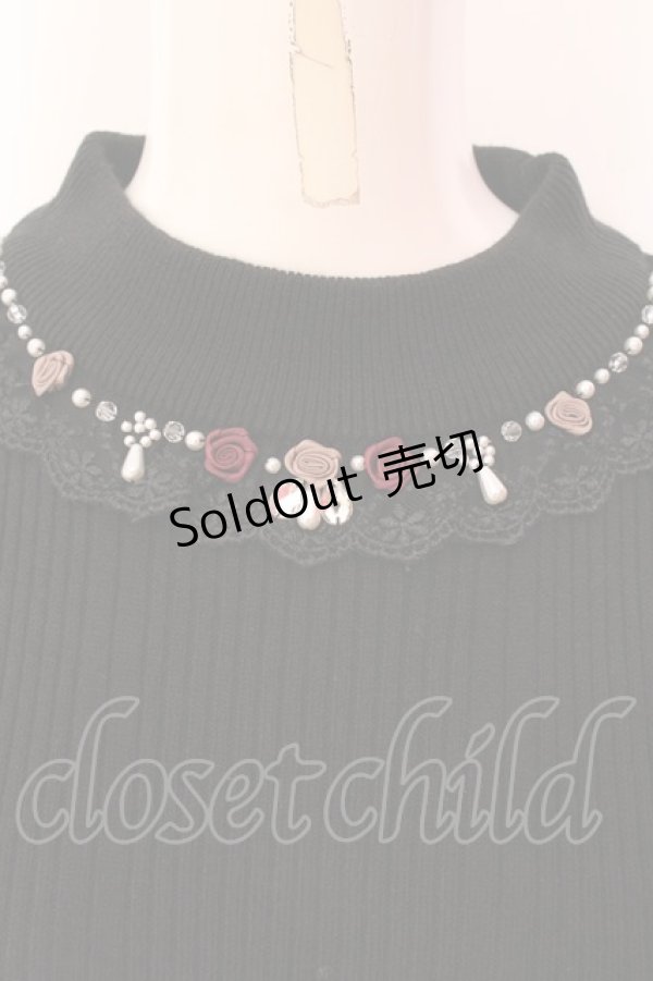画像2: axes femme / バラボトルネックリブプルオーバー F クロ O-25-03-08-062-AX-TO-OW-OS (2)
