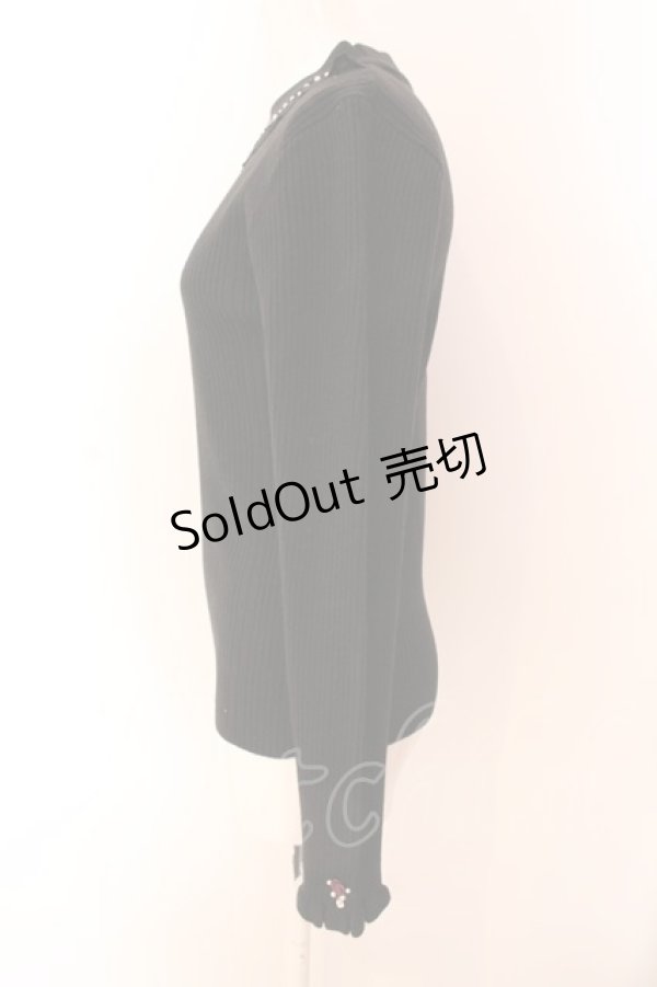 画像3: axes femme / バラボトルネックリブプルオーバー F クロ O-25-03-08-062-AX-TO-OW-OS (3)