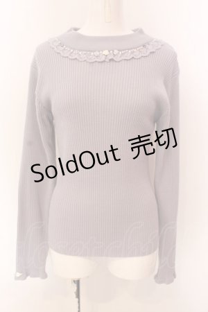 画像: axes femme / バラボトルネックリブニットプルオーバー M ブルーグレー O-25-03-08-063-AX-TO-OW-OS