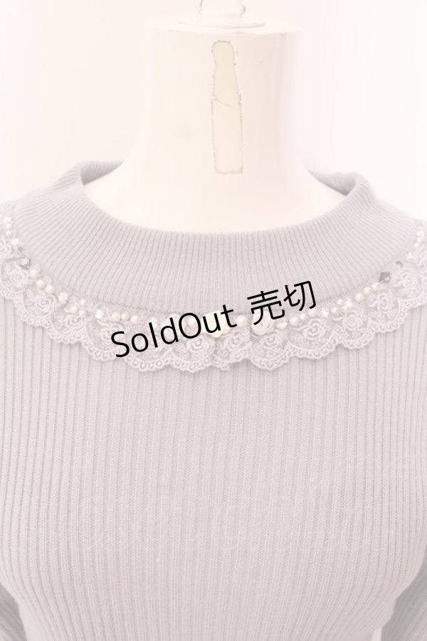 画像2: axes femme / バラボトルネックリブニットプルオーバー M ブルーグレー O-25-03-08-063-AX-TO-OW-OS (2)