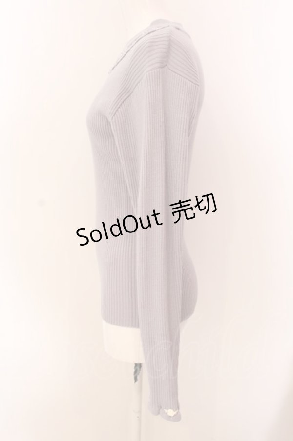 画像3: axes femme / バラボトルネックリブニットプルオーバー M ブルーグレー O-25-03-08-063-AX-TO-OW-OS (3)