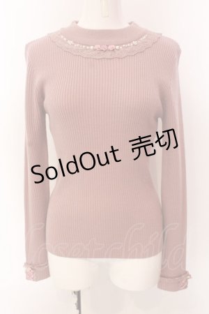 画像: axes femme / 薔薇モチーフボトルネックプルオーバー M ピンク O-25-03-08-065-AX-TO-OW-OS
