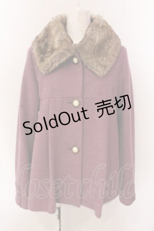 画像: axes femme / レース切り替えフレアショートコート M ピンク O-25-03-08-068-AX-CO-OW-OS