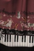 画像2: axes femme POETIQUE / ベルト付猫とピアノ柄スカート（ベルト欠品） M ワイン O-25-03-08-072-AX-SK-OW-OS (2)