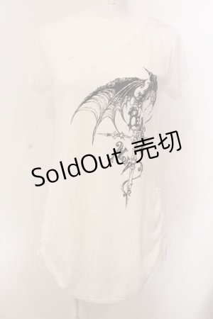 画像: PEACE NOW / ウイング＆クロスptサイドギャザーカットソー M ホワイト O-25-03-08-076-PU-TO-OW-OS