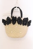 画像1: axes femme POETIQUE / リボン雑材風バッグ  ナチュラル×クロ O-25-03-08-082-AX-BG-OW-OS (1)