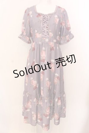 画像: axes femme / ミルフィーユローズ柄ワンピース F ラベンダー O-25-03-08-012-AX-OP-OW-OS