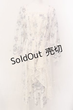 画像: axes femme / ラッフルフリルレース花柄ワンピース M キナリ O-25-03-08-013-AX-OP-OW-OS