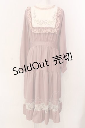 画像: axes femme POETIQUE / ブロッキングブーケ刺繍ワンピース M ピンク O-25-03-08-016-AX-OP-OW-OS