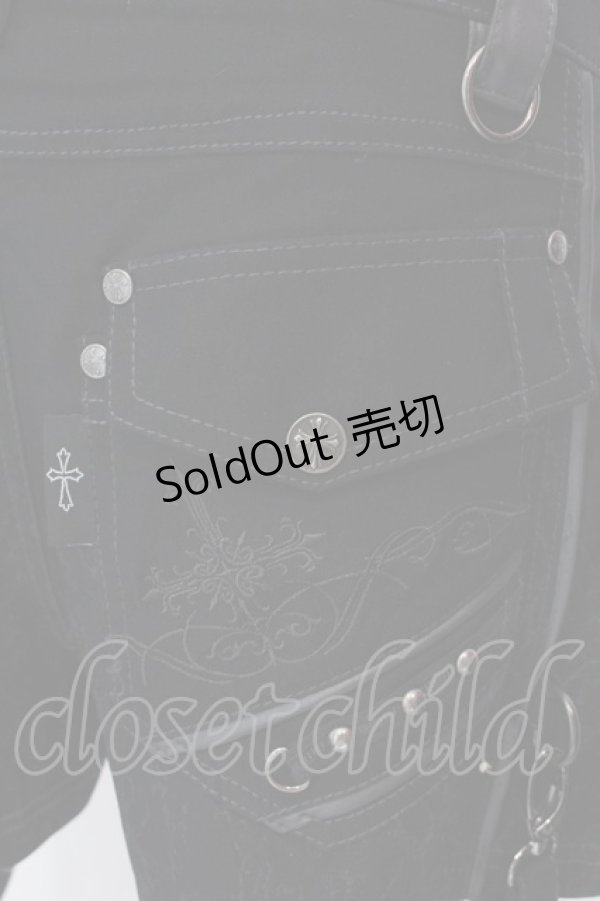 画像5: Ozz Croce / 刺繍入サイドベルトショートパンツ  ブラック O-25-03-08-002-OO-PA-OW-OS (5)
