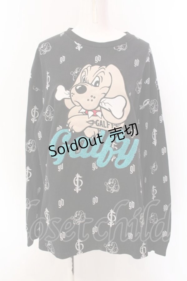 画像1: GALFY / ガルフィー長袖Tシャツ 中型犬（L） ブラック O-25-03-08-024-PU-TO-OW-ZT361 (1)