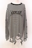 画像1: REFLEM / ダメージボーダーL/S Tee　カットソー F ブラック×ホワイト O-25-03-08-025-PU-TO-OW-OS (1)