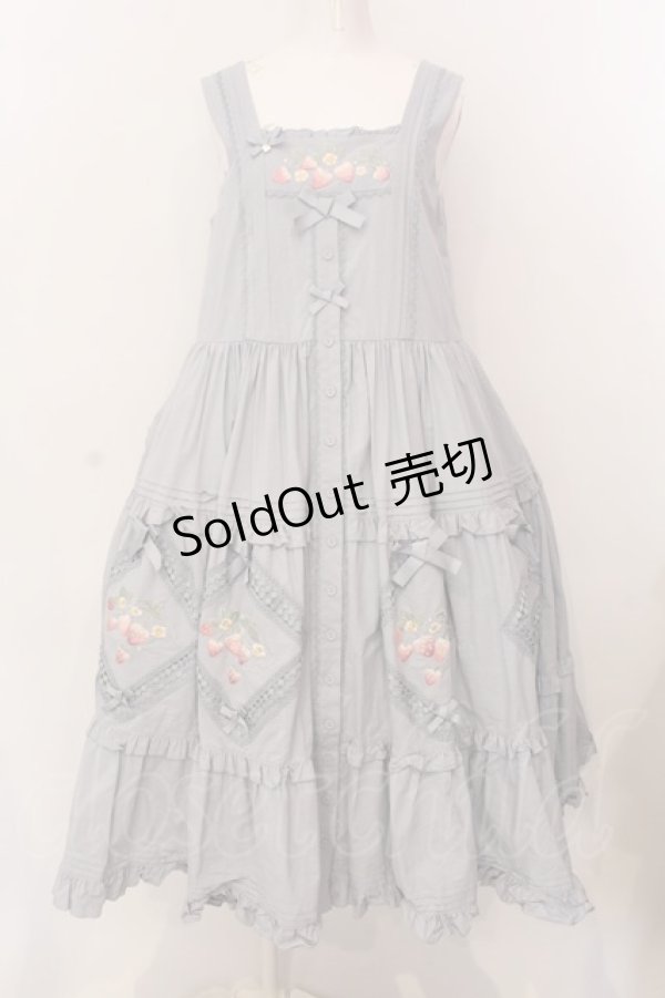 画像1: Nyanya / Strawberry Flowers on the Hill4.0ジャンパースカート M サックス O-25-03-10-001-EL-OP-OW-OS (1)